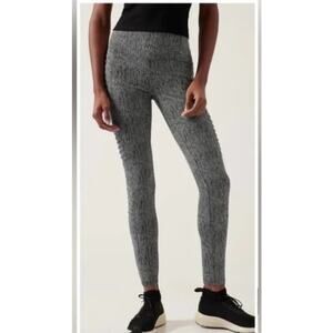 Athleta Delancey Textured Moto Tight Leggings Black White Size M